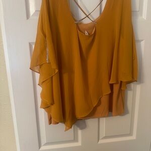 Elegant Mustard Yellow Women's Top